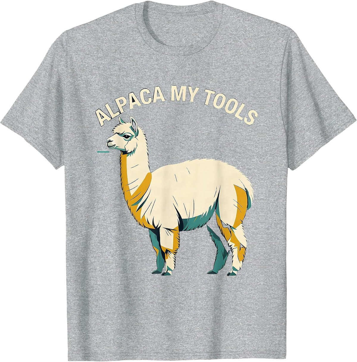 Men's Alpaca My Tools Midcentury Modern Funny Alpaca Lover Gift T-Shirt - Heather Grey