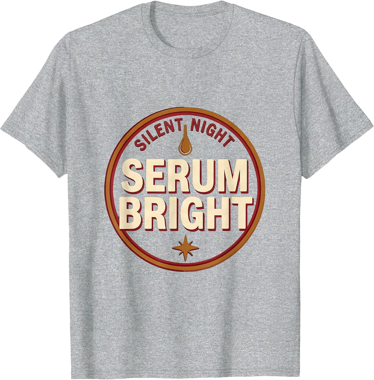 Men's Silent Night Serum Bright Funny Esthetician Dermatology T-Shirt - Heather Grey