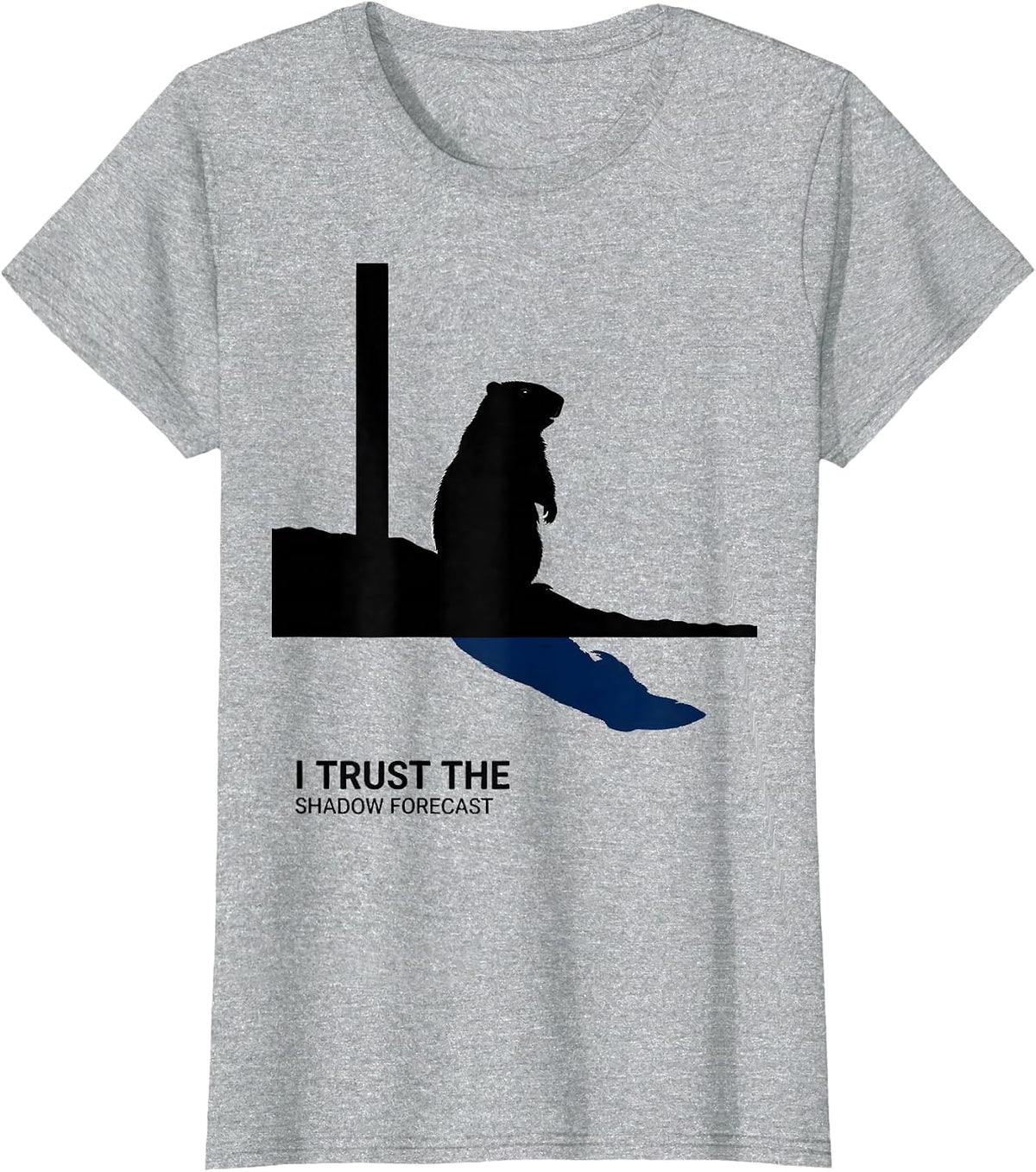 I Trust The Shadow Forecast Funny Woodchuck Groundhog Day T-Shirt - Heather Grey