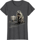 Women's Registered Shadow Examiner Vintage Groundhog Day Humor T-Shirt - Dark Heather Grey