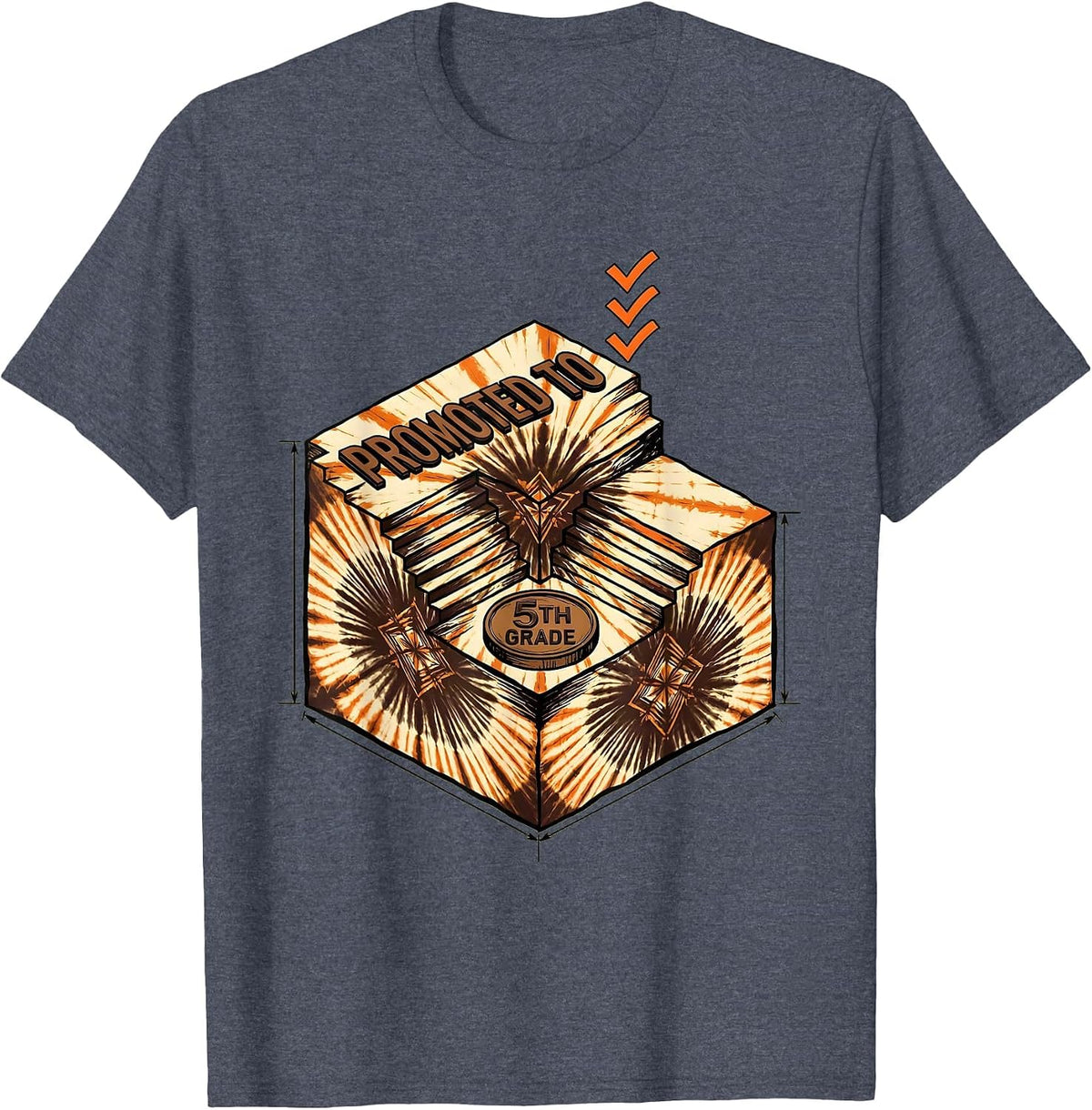 PROMOTED TO 5TH GRADE Camo Back To School Boys Grade Level T-Shirt - Heather Blue