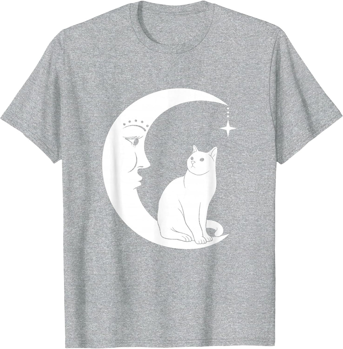 Moon Cat T-Shirt - Heather Grey