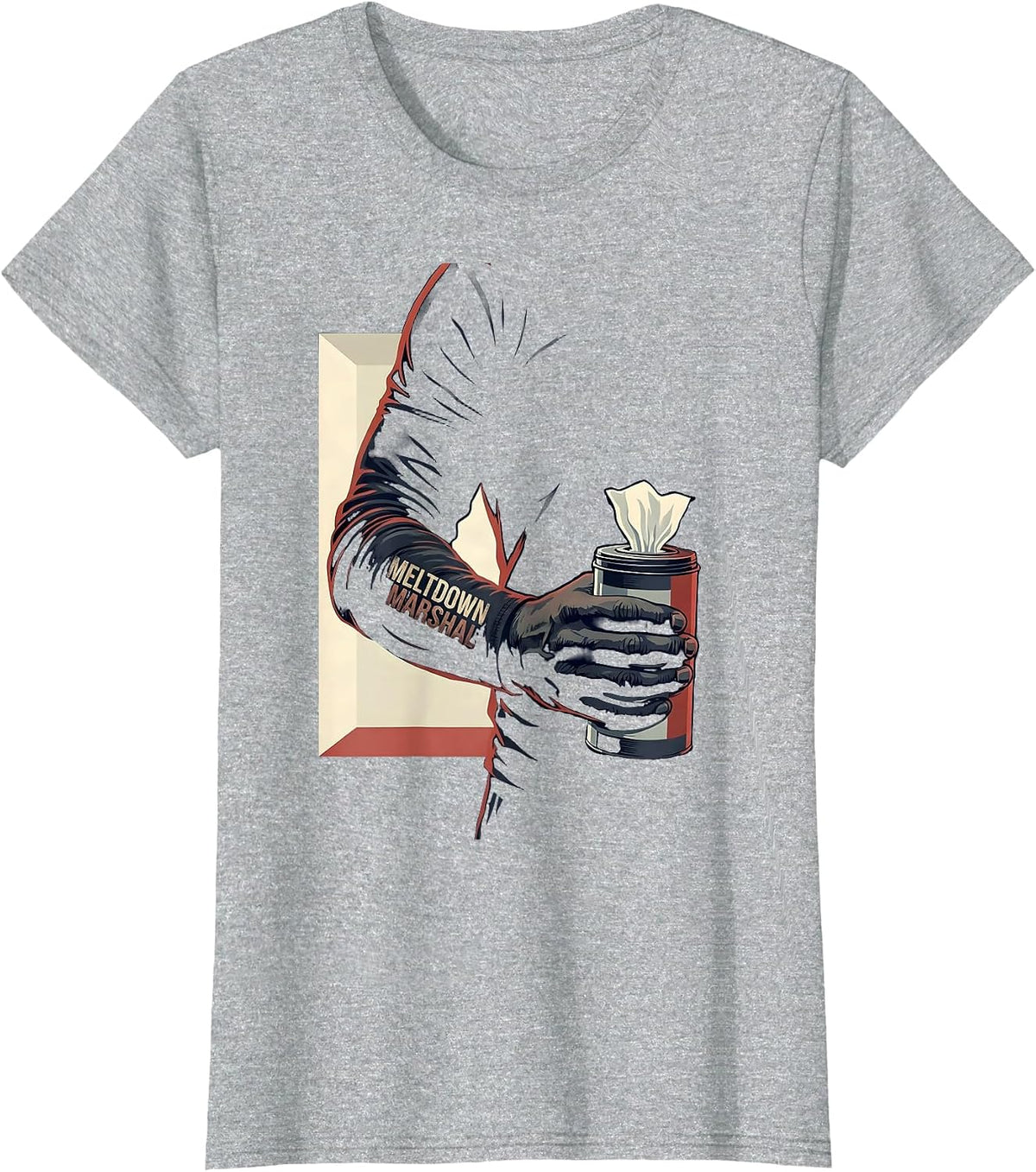 Meltdown Marshal Funny Daycare Provider Childcare Teacher T-Shirt - Heather Grey