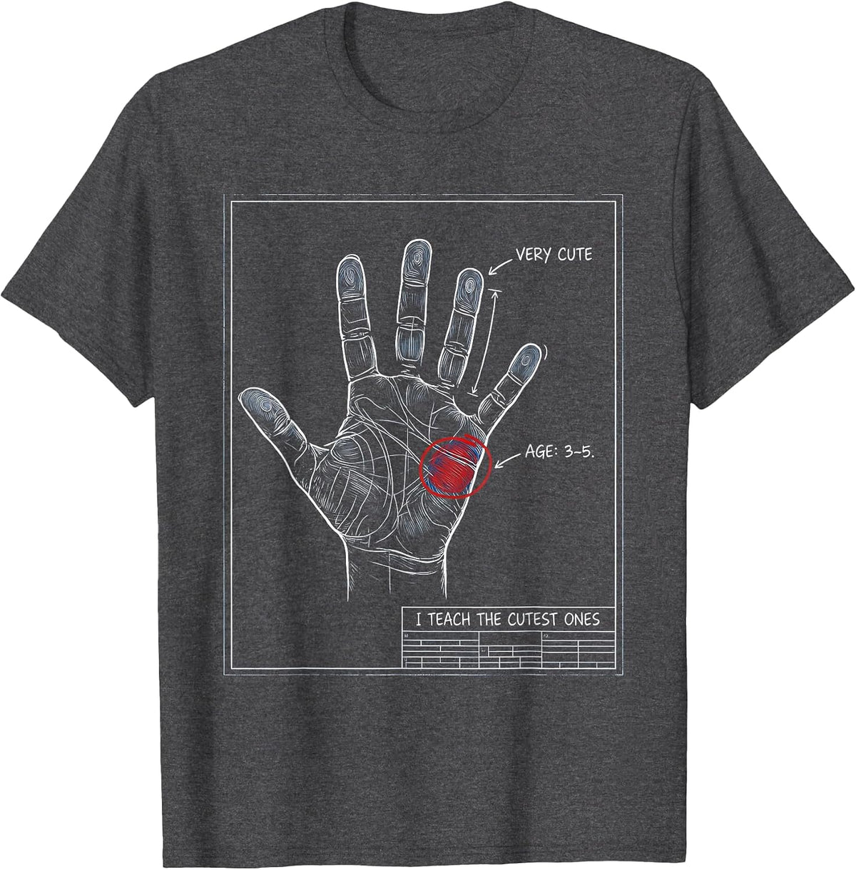 I Teach The Cutest Ones Preschool Teacher Design T-Shirt - Dark Heather Grey