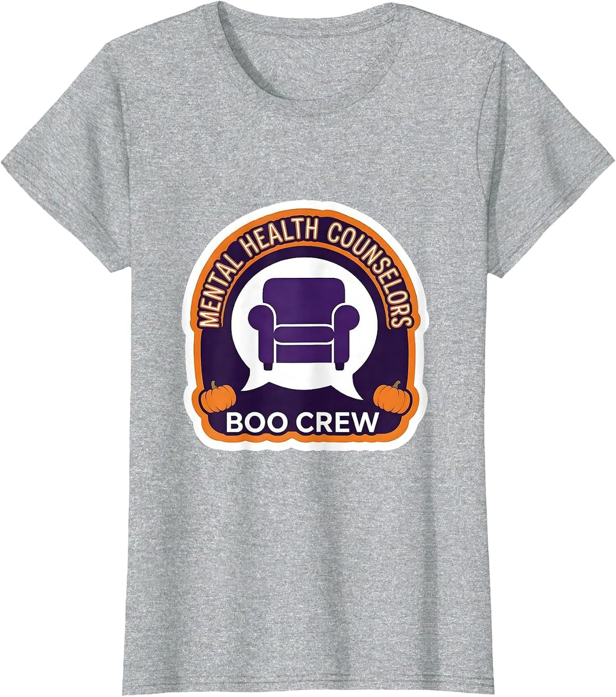 Mental Health Counselors Boo Crew Halloween Matching T-Shirt - Heather Grey