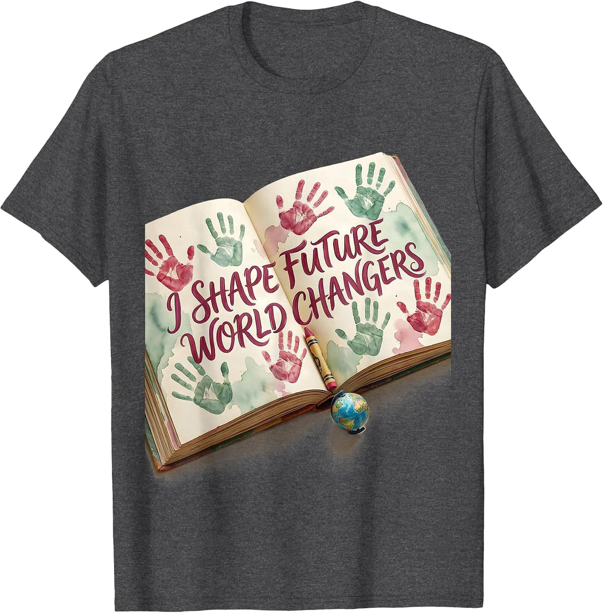 Men's I Shape Future World Changers PreK Teacher T-Shirt - Dark Heather Grey