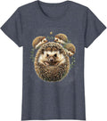 Women's Curled Hedgehog Watercolor Cute Hedgehog Lover Christmas T-Shirt - Heather Blue