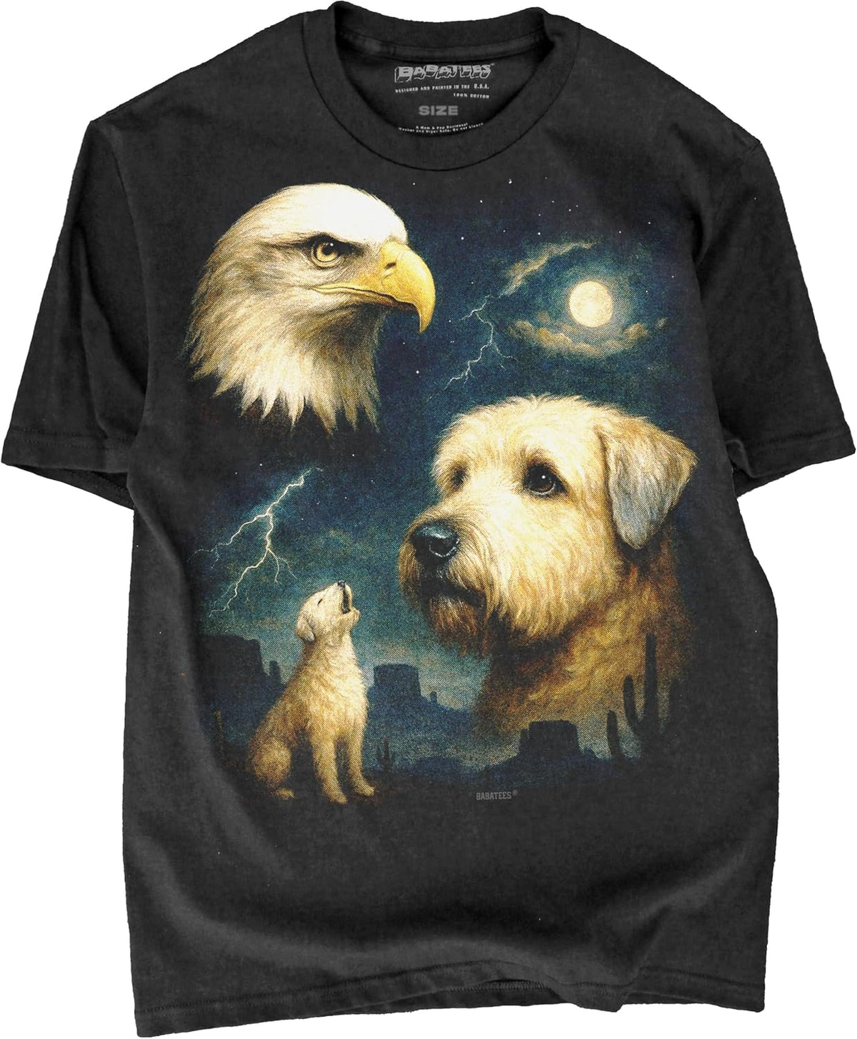 Majestic Dog Artwork Premium Black T-Shirt for Men & Women - Soft Coated Wheaten Terrier