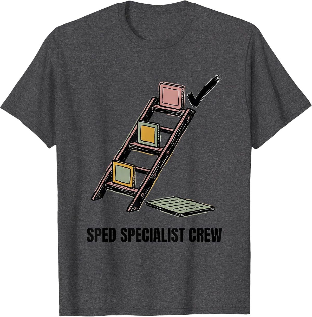 SPED Specialist Crew Special Education Teacher Squad Pride T-Shirt - Dark Heather Grey