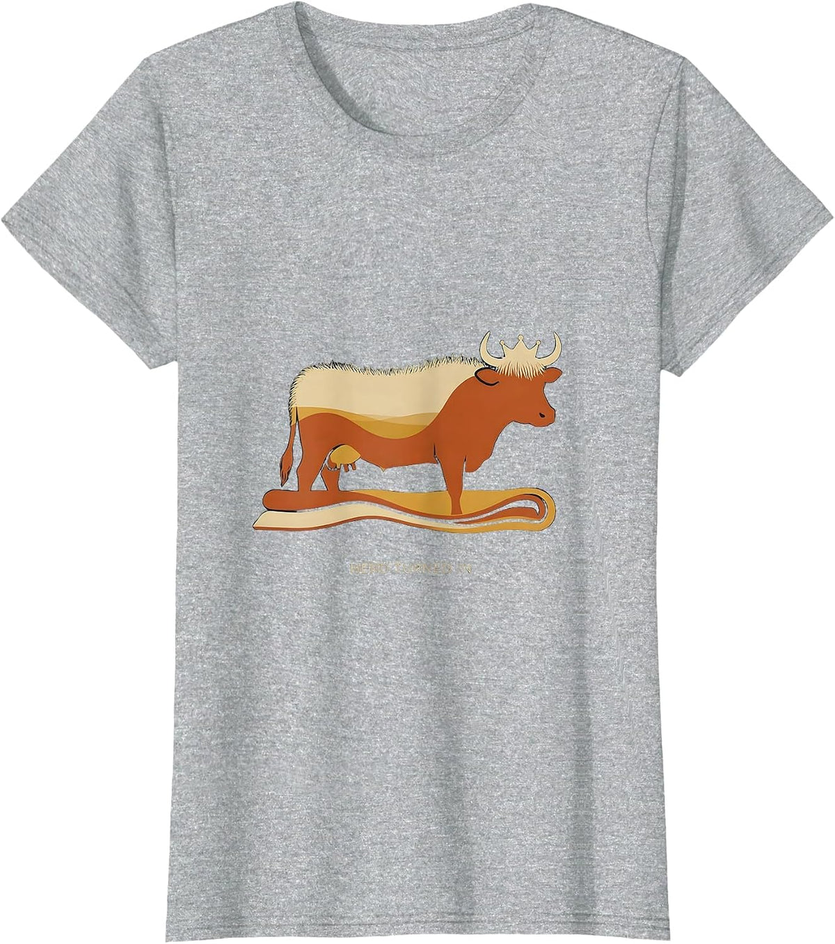 Herd Turned In Funny Highland Cow Cozy Pajama Sleepwear T-Shirt - Heather Grey