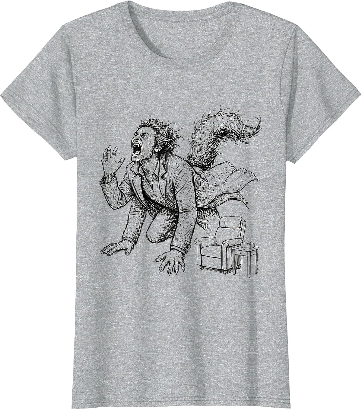 Howling Therapy Dark Humor Mental Health Counselor Gift T-Shirt - Heather Grey