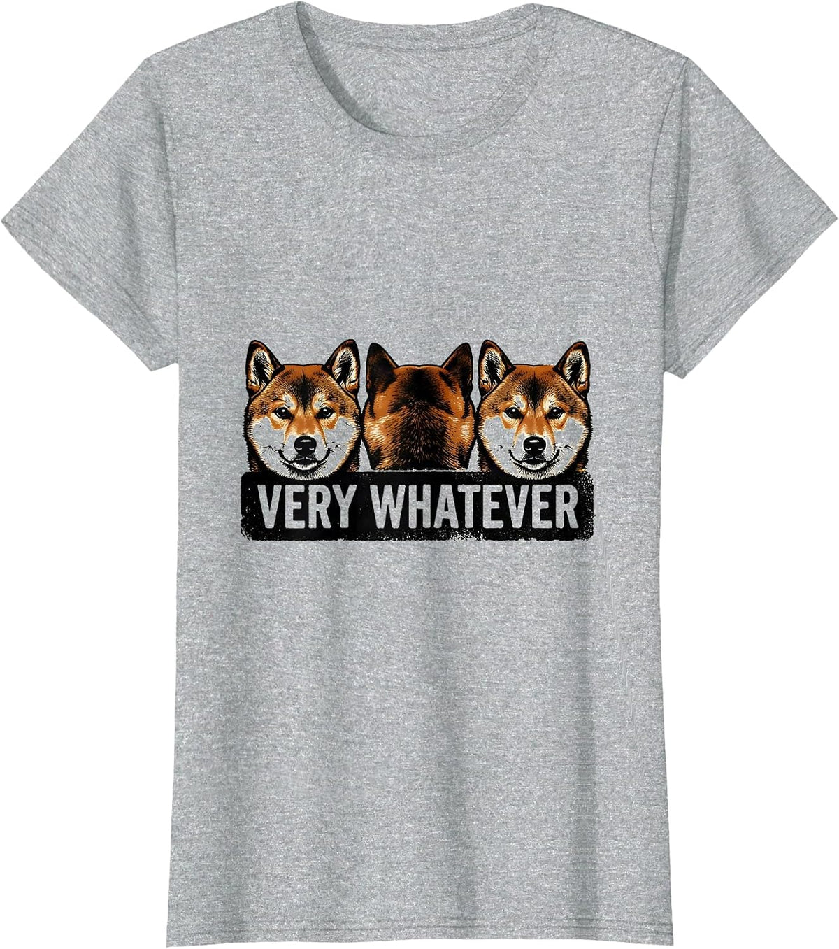 Women's Very Whatever Cute Kawaii Shiba Inu Dog Lover Meme Humor T-Shirt - Heather Grey