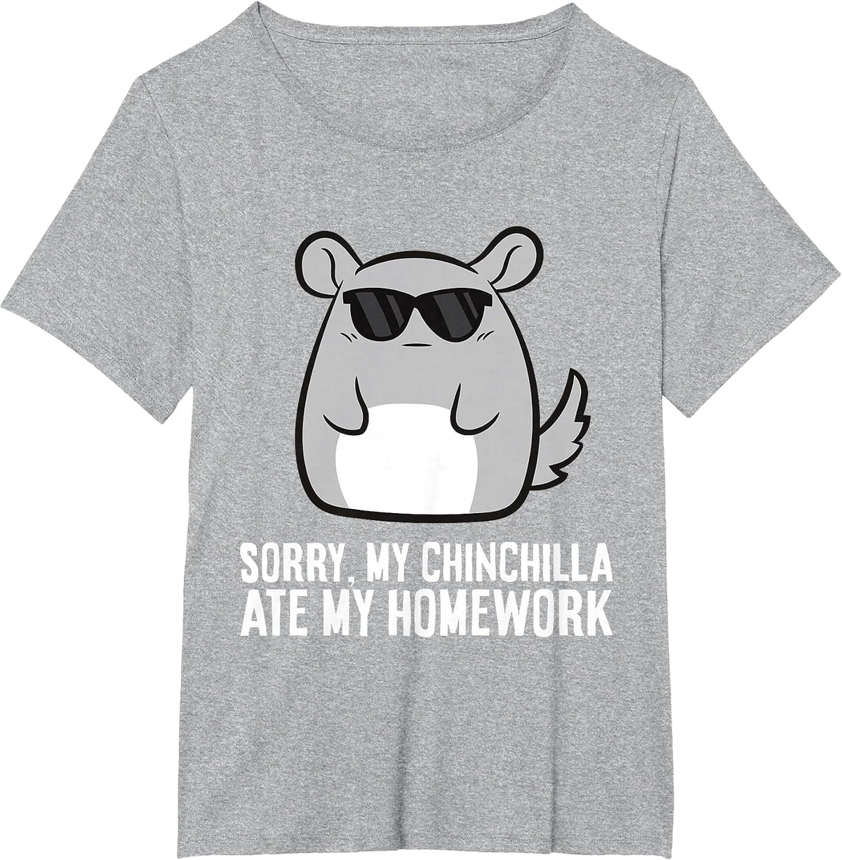 Sorry My Chinchilla Ate My Homework Funny School Chinchilla T-Shirt - Heather Grey