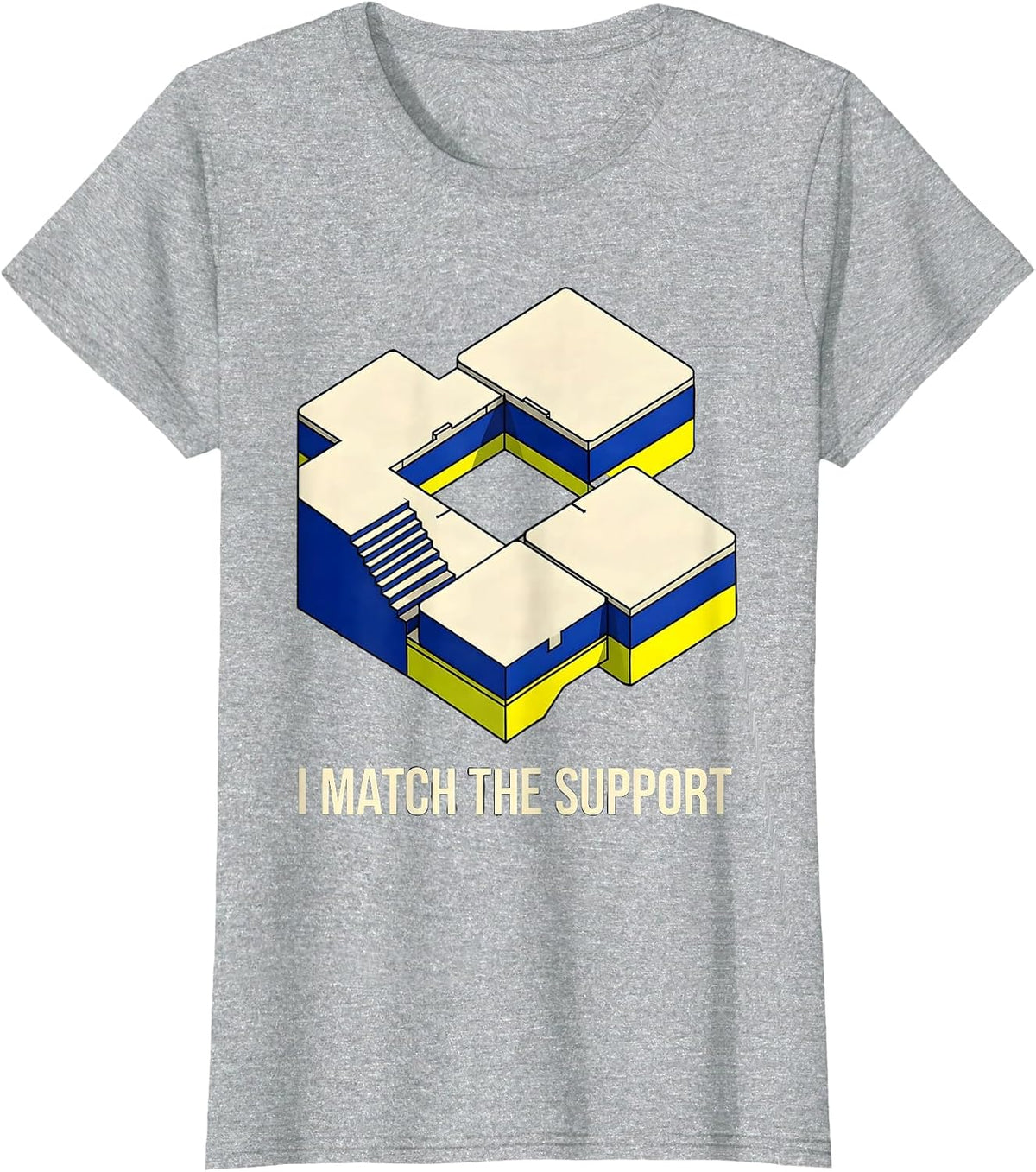 Women's I Match The Support Geometric Special Education Teacher SPED T-Shirt - Heather Grey