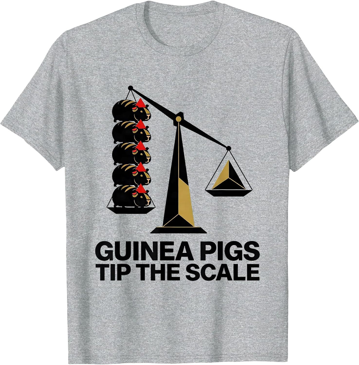 Men's Guinea Pigs Tip The Scale Geometric Guinea Pig Christmas T-Shirt - Heather Grey