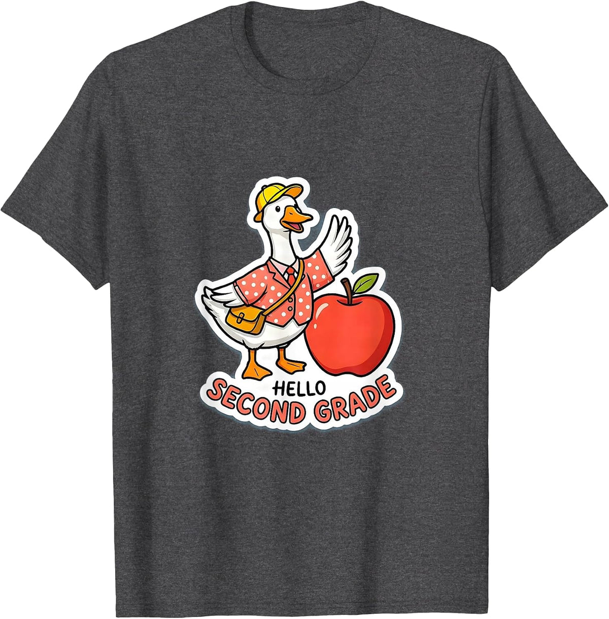 Hello Second Grade Silly Goose 2nd Grade Student Girls Kids T-Shirt - Dark Heather Grey