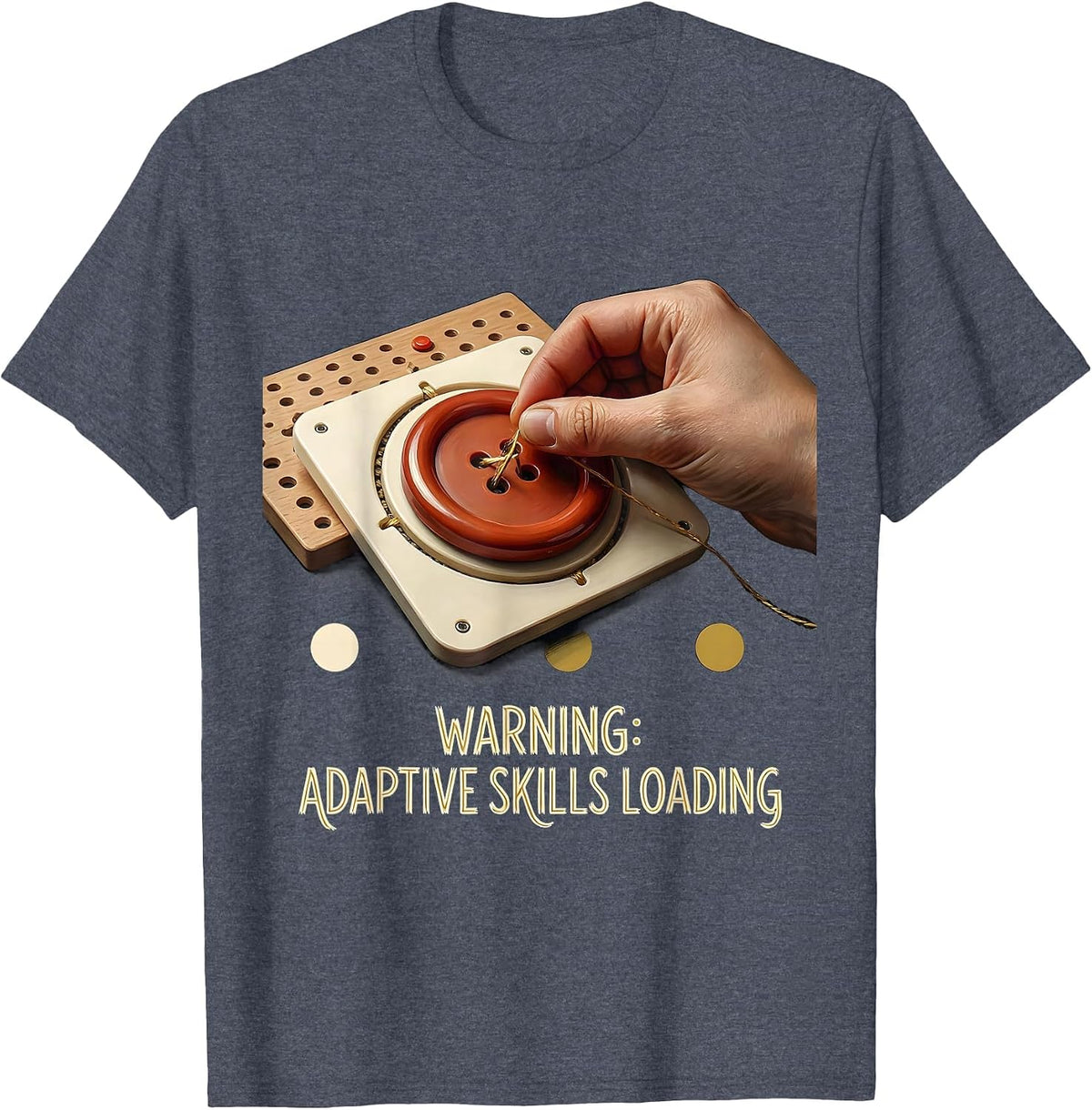 Warning Adaptive Skills Loading Retro Occupational Therapy T-Shirt - Heather Blue