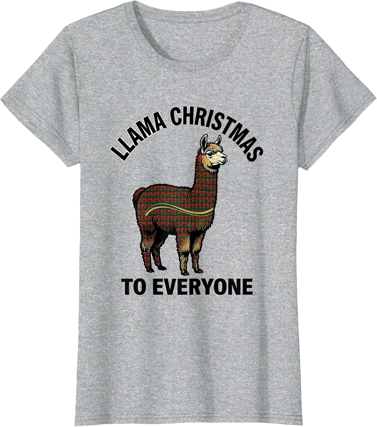 Llama Christmas To Everyone Funny Alpaca Lover Gift T-Shirt - Heather Grey