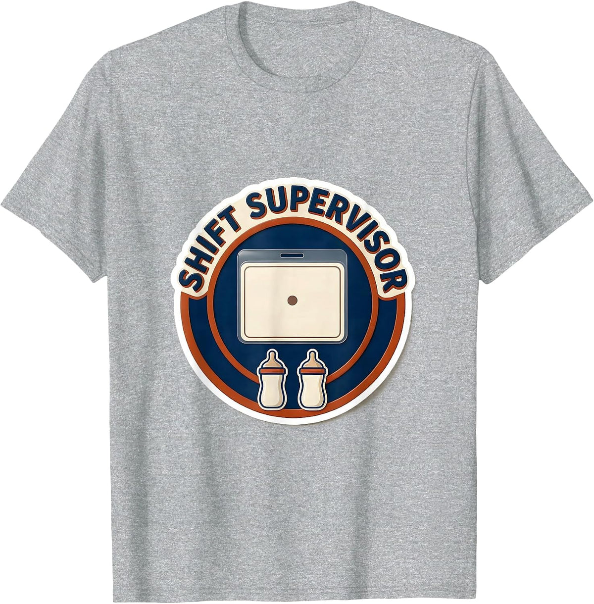 Men's Shift Supervisor Funny Daycare Provider Childcare Teacher T-Shirt - Heather Grey