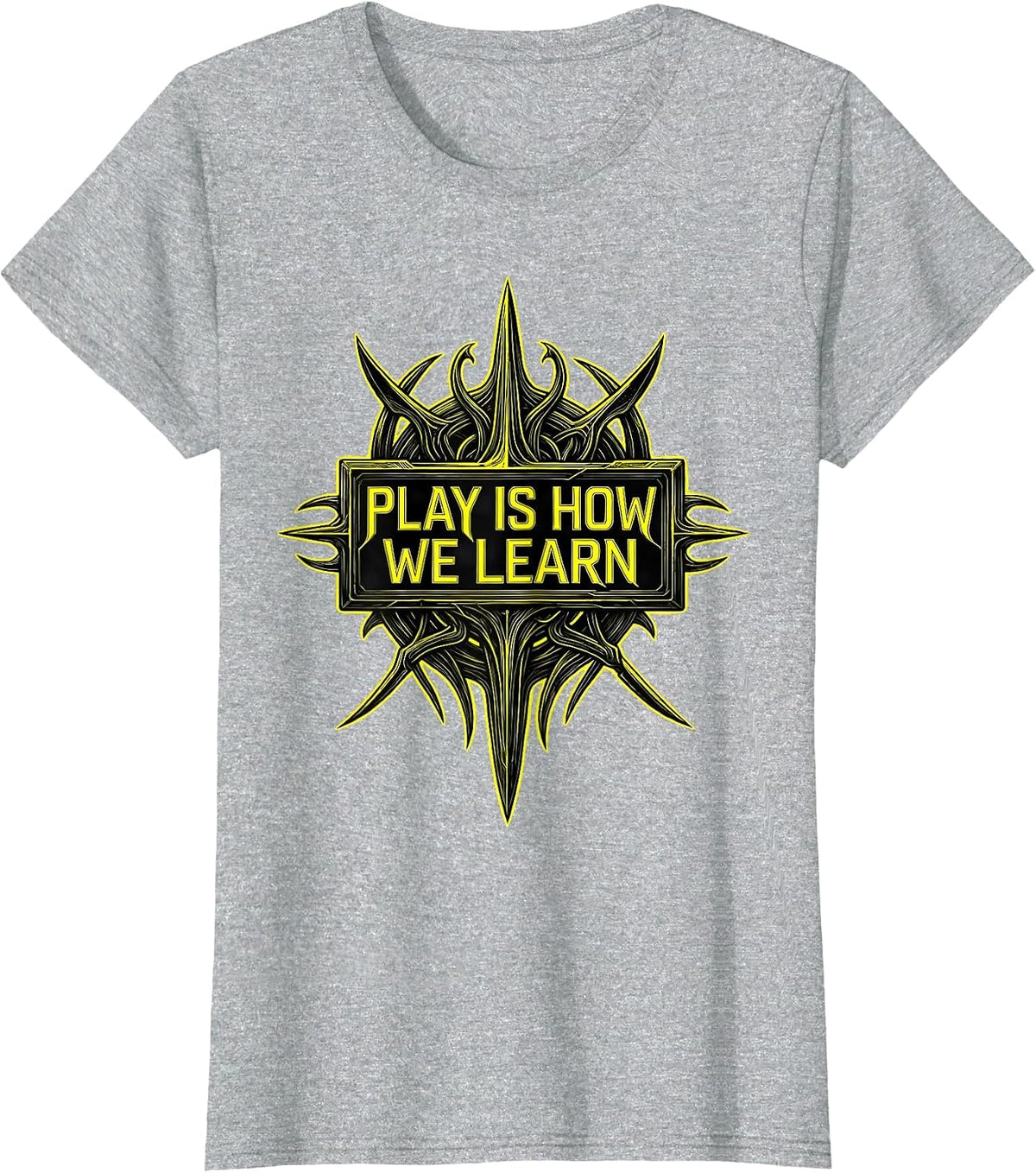 Women's Play Is How We Learn Preschool Teacher Design T-Shirt - Heather Grey
