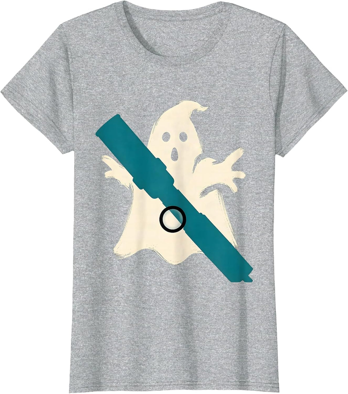 Friendly Ghost Dermatologist Halloween Medical Worker T-Shirt - Heather Grey