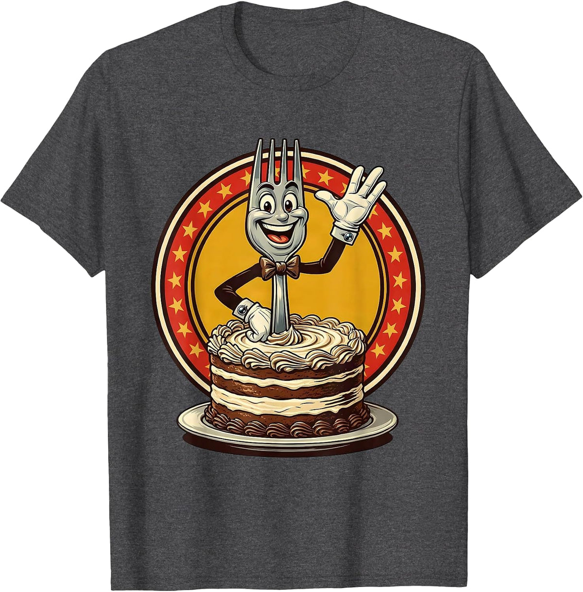 Men's Dad Tax Collector Fork Dessert Graphic T-Shirt - Dark Heather Grey