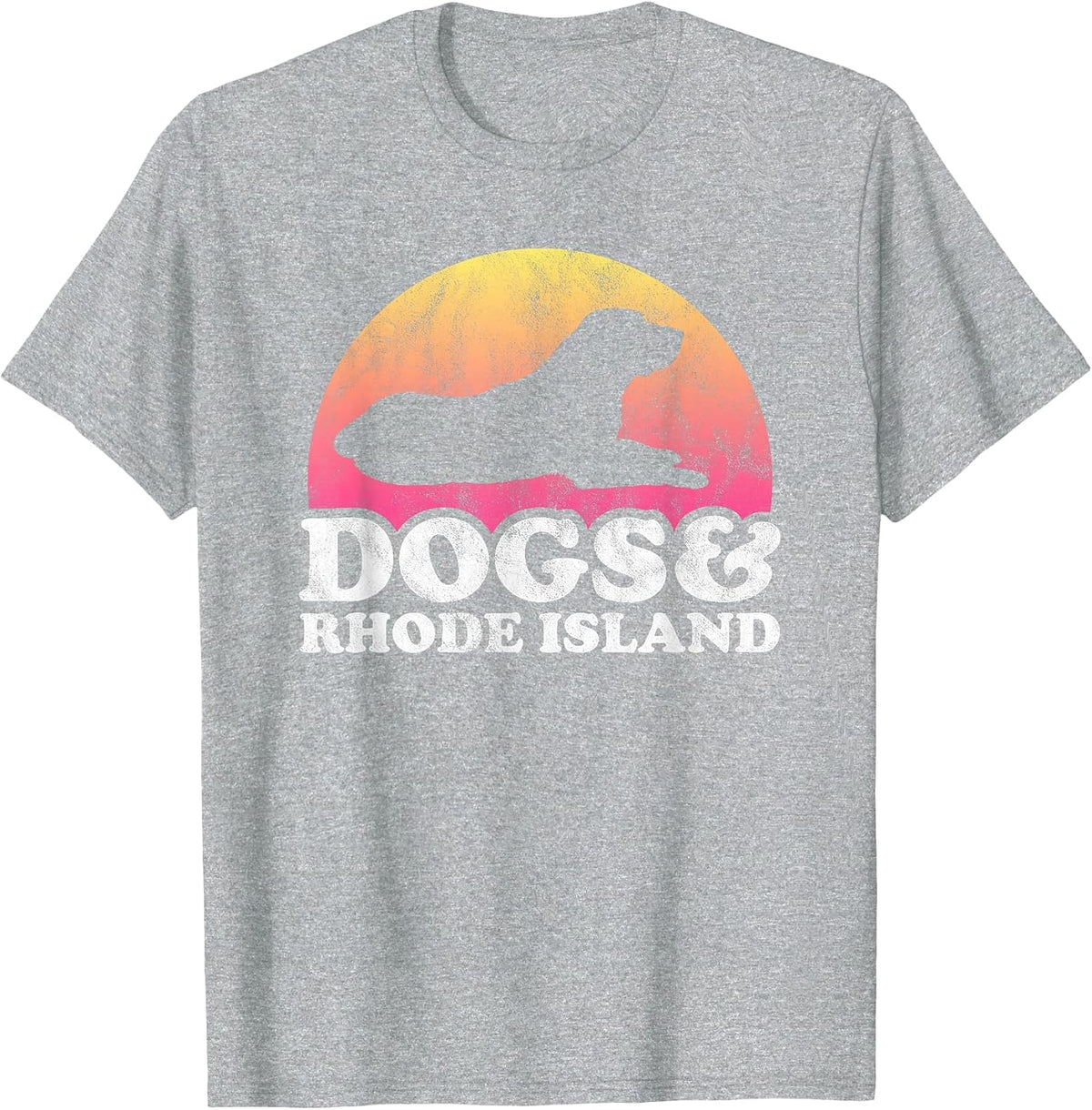 Dogs and Rhode Island Men's or Women's Dog T-Shirt - Heather Grey
