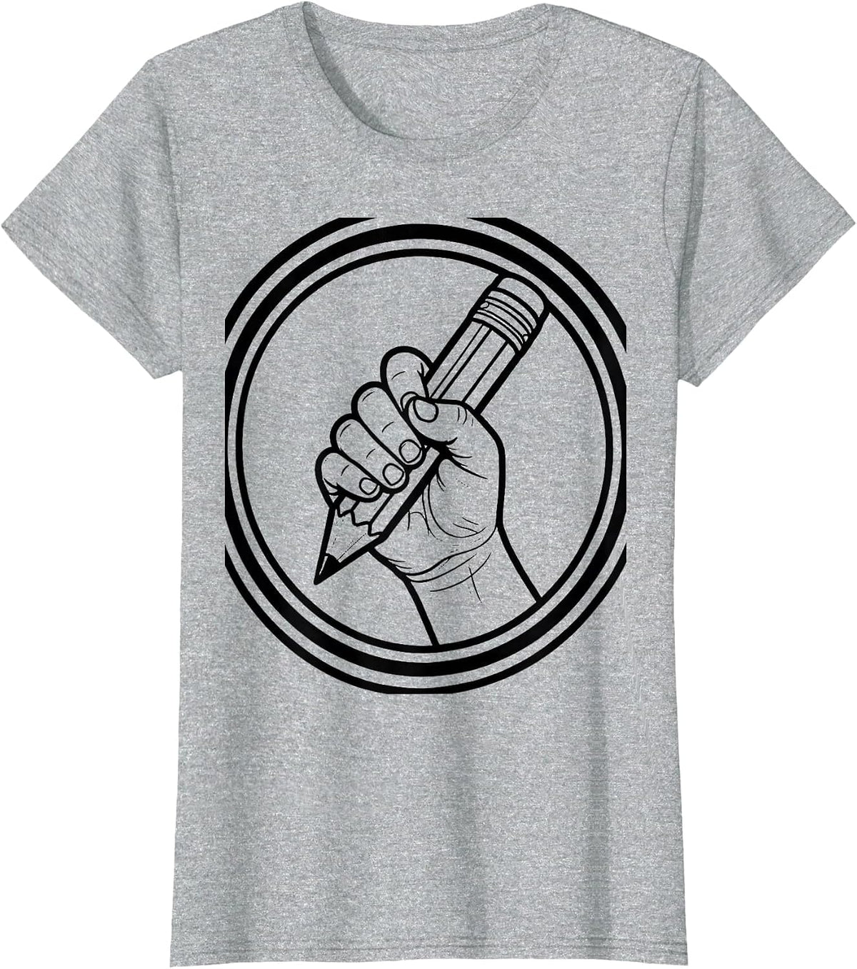 Women's Occupational Therapy Pencil Grip Child Illustration T-Shirt - Heather Grey