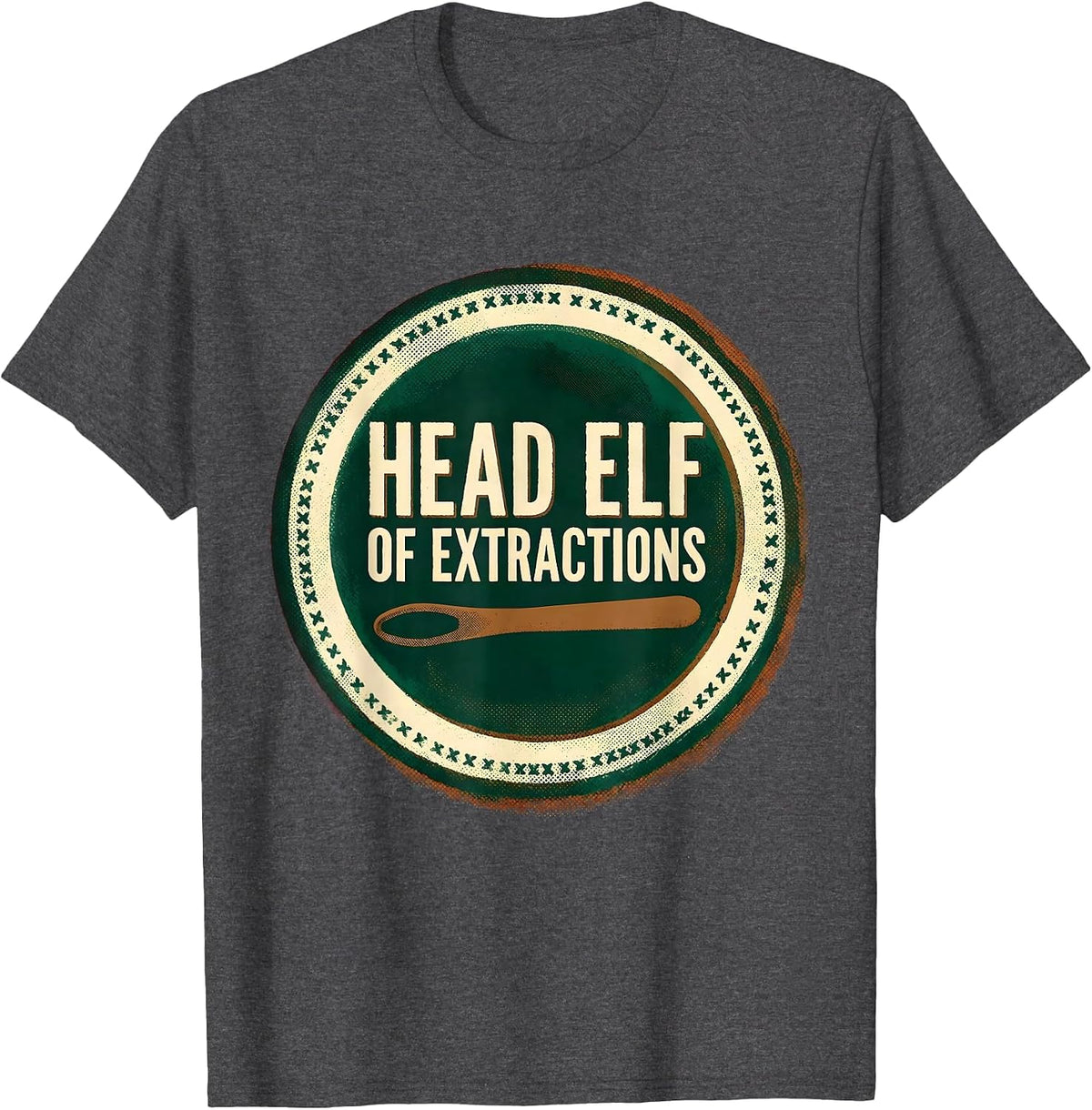Men's Head Elf Of Extractions Funny Esthetician Dermatology T-Shirt - Dark Heather Grey