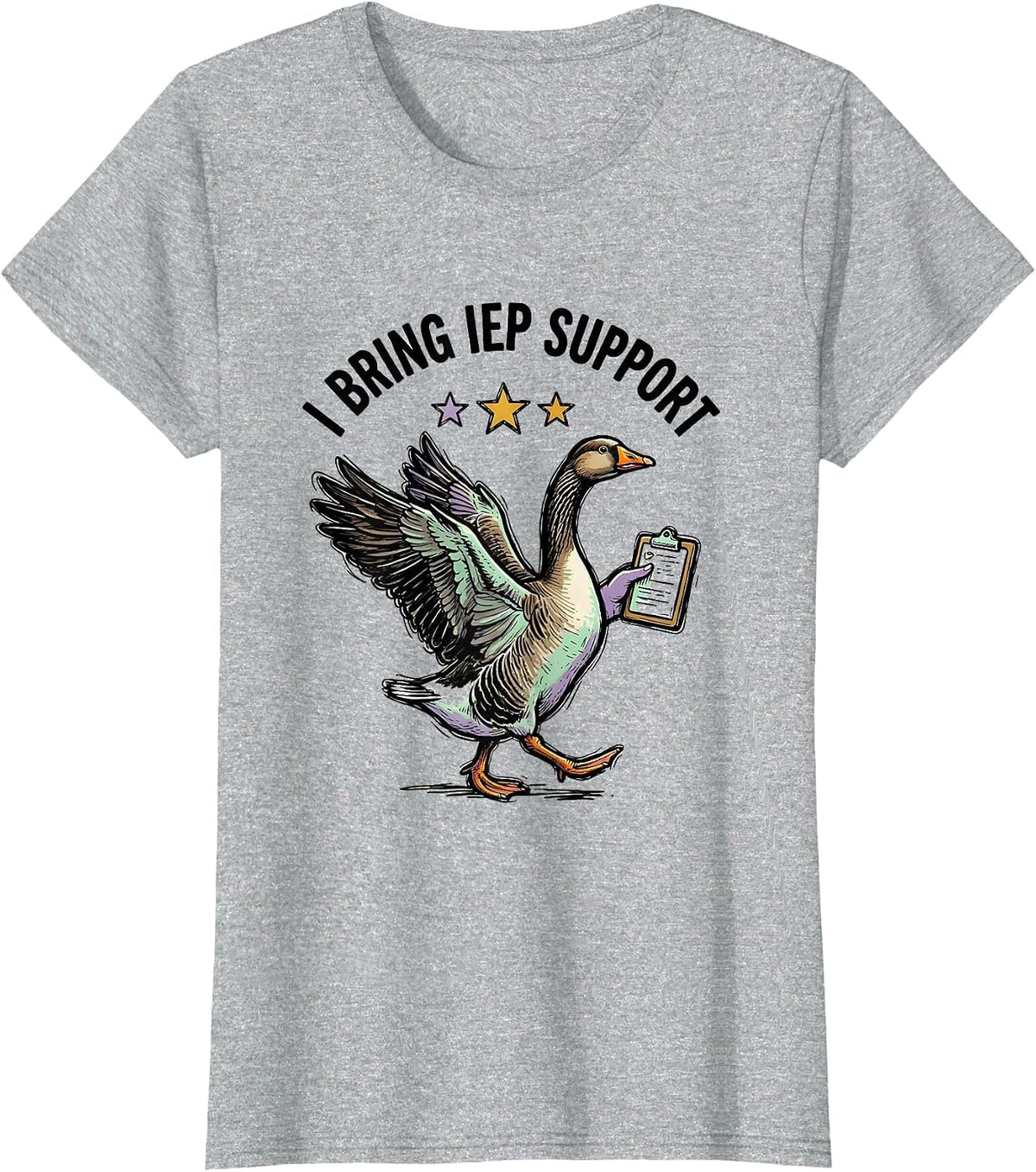 Women's I Bring IEP Support Funny Special Education Teacher Silly T-Shirt - Heather Grey