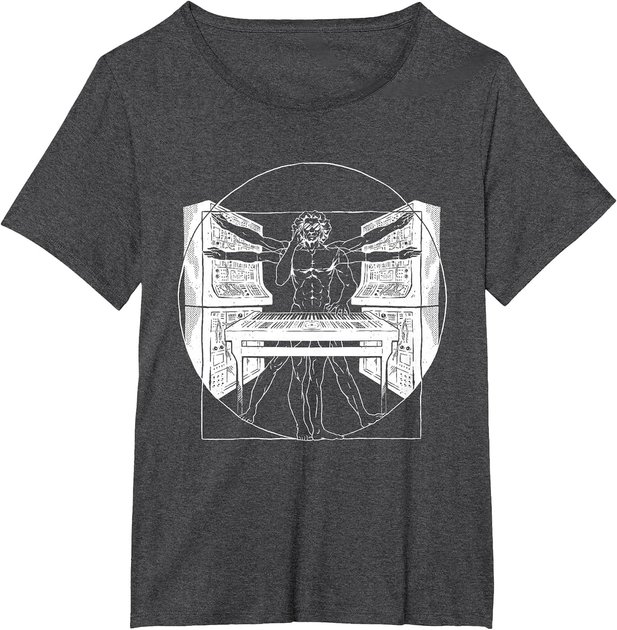 Synthesizer Synth Techno Music Cool Synthesizer T-Shirt - Dark Heather Grey