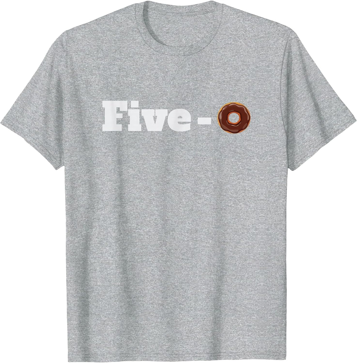Funny Police Shirts for Men and Women Five O Donut Cop Tees T Shirts - Heather Grey