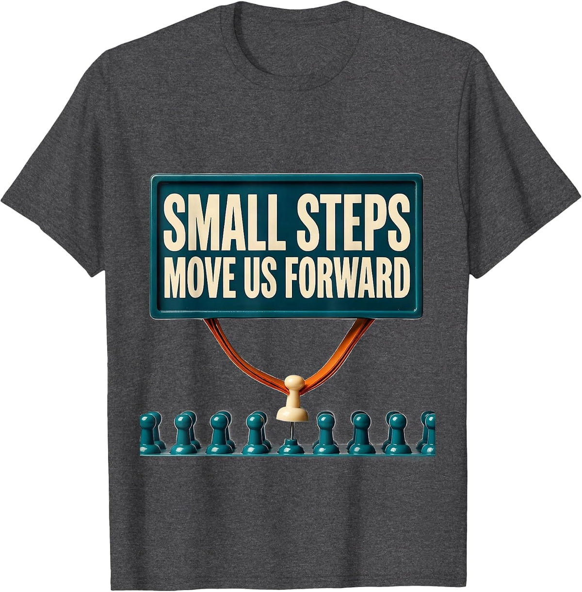 Small Steps Move Us Forward Occupational Therapy Pediatric T-Shirt - Dark Heather Grey