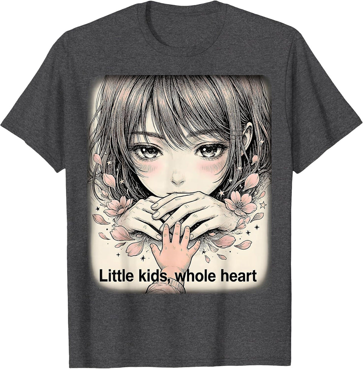 Little Kids Whole Heart Preschool Teacher Design T-Shirt - Dark Heather Grey