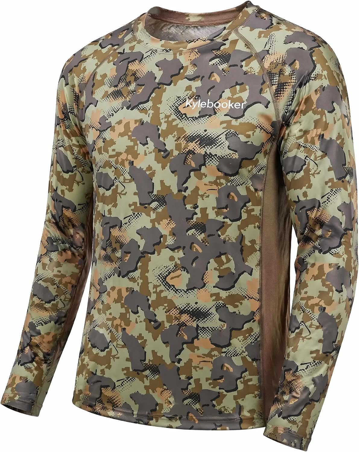 Kylebooker Men's UPF 50+ Long Sleeve Fishing Shirts - Digital Cp-without Neck Gaiter and Hoodeded