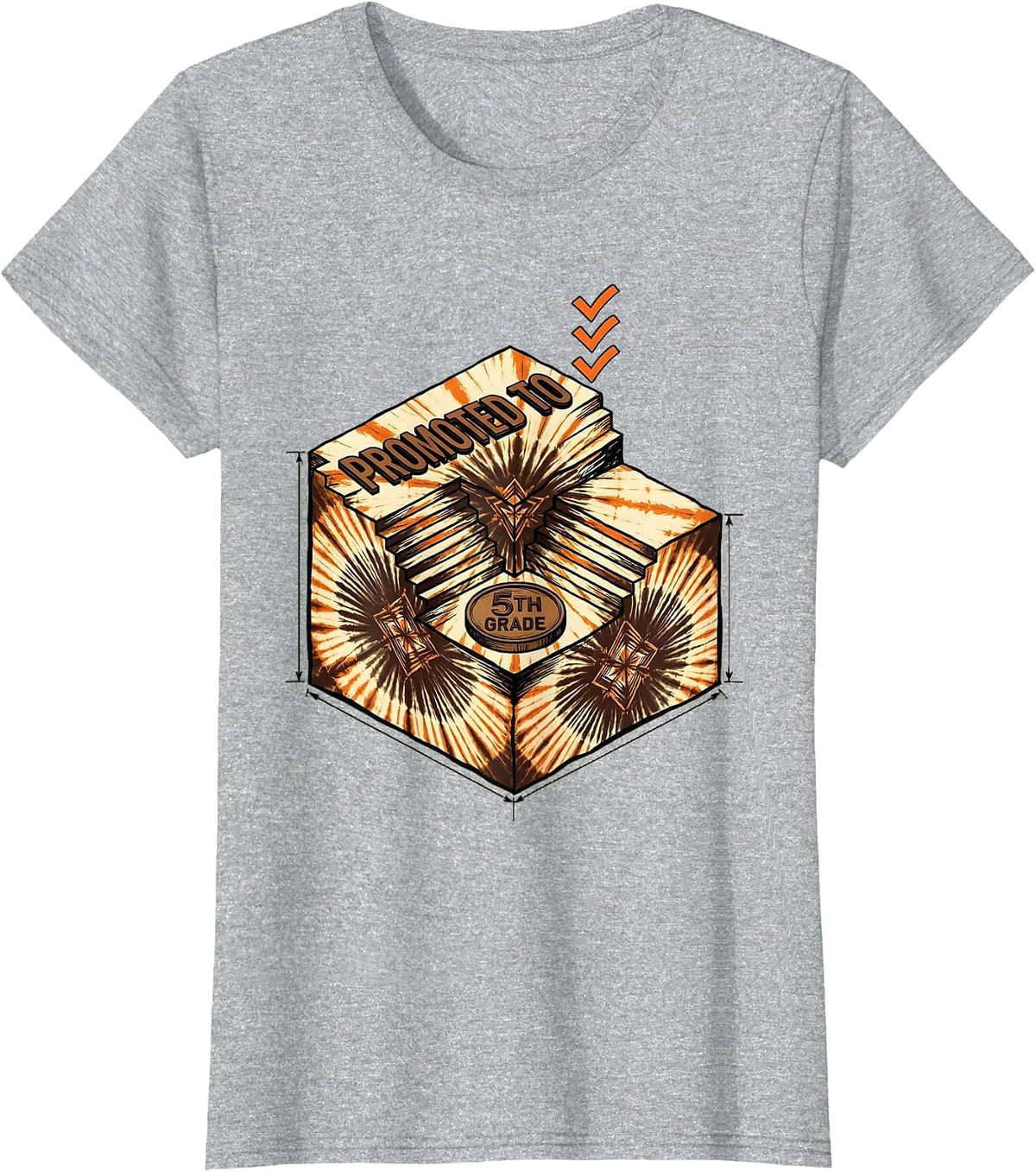 PROMOTED TO 5TH GRADE Camo Back To School Boys Grade Level T-Shirt - Heather Grey