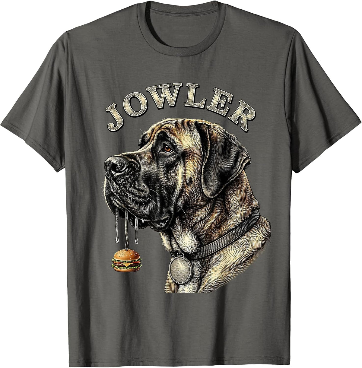 JOWLER Funny Great Dane Jowls Drooling Dog Mom Dog Dad Gift T-Shirt - Asphalt Grey