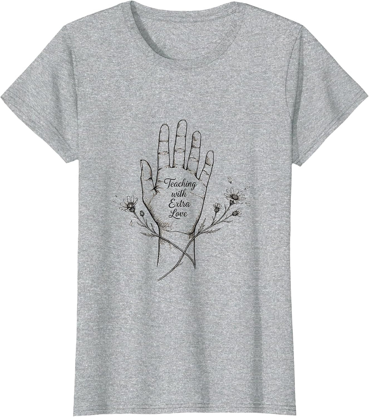Women's Teaching With Extra Love Special Education Design T-Shirt - Heather Grey