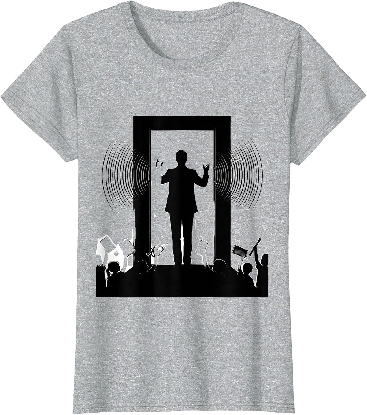 Women's Music Teacher Classroom Sound Burst Back To School T-Shirt - Heather Grey