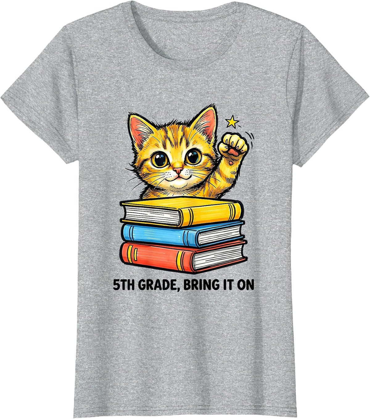 Women's 5th Grade Bring It On Cute Kitten Back To School Girls T-Shirt - Heather Grey