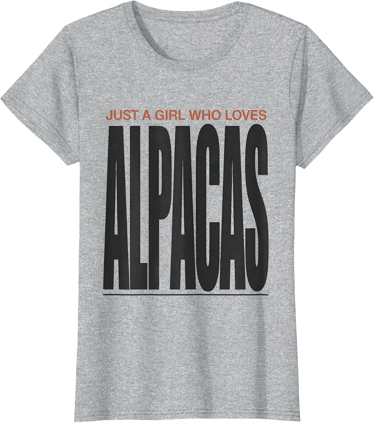 Women's Just A Girl Who Loves Alpacas Funny Animal Lover Humor T-Shirt - Heather Grey