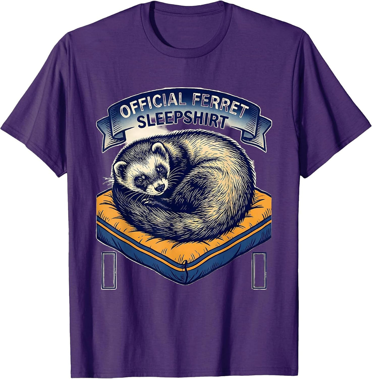 Men's Official Ferret Sleepshirt Cute Animal Lover Sleepwear T-Shirt - Purple