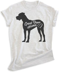 EVERTREE CLOTHING Great Dane Mama T-Shirt, Unisex Women's Shirt, Great Dane Owner, Best Dog Mama Gift - Heather Ash