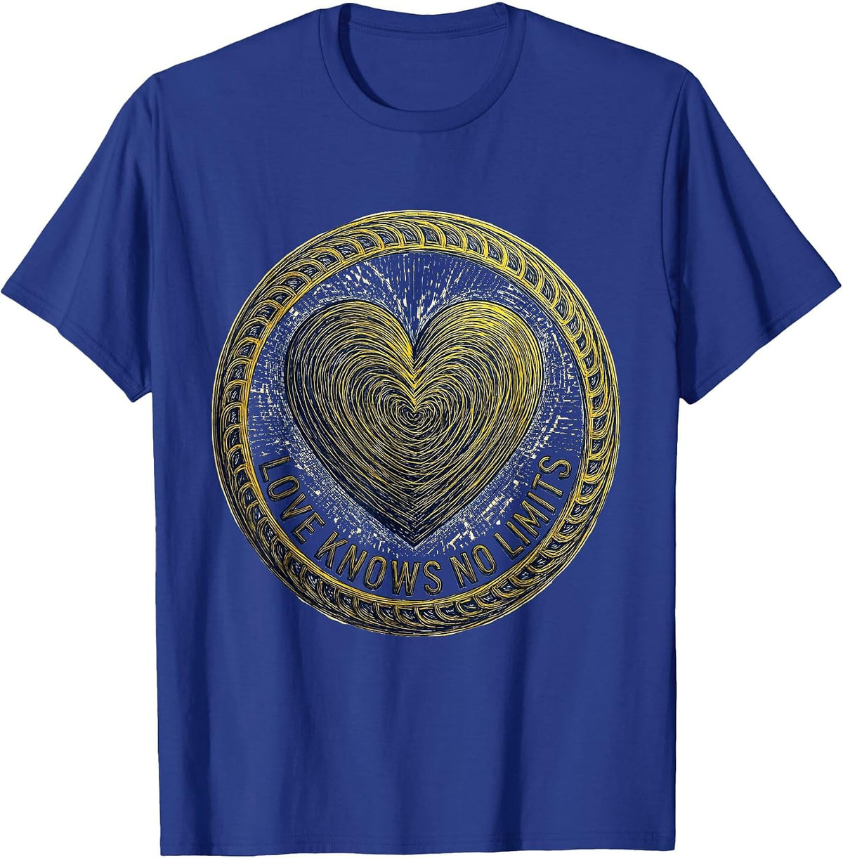 Men's Down Syndrome Awareness Love Knows No Limits T-Shirt - Royal Blue