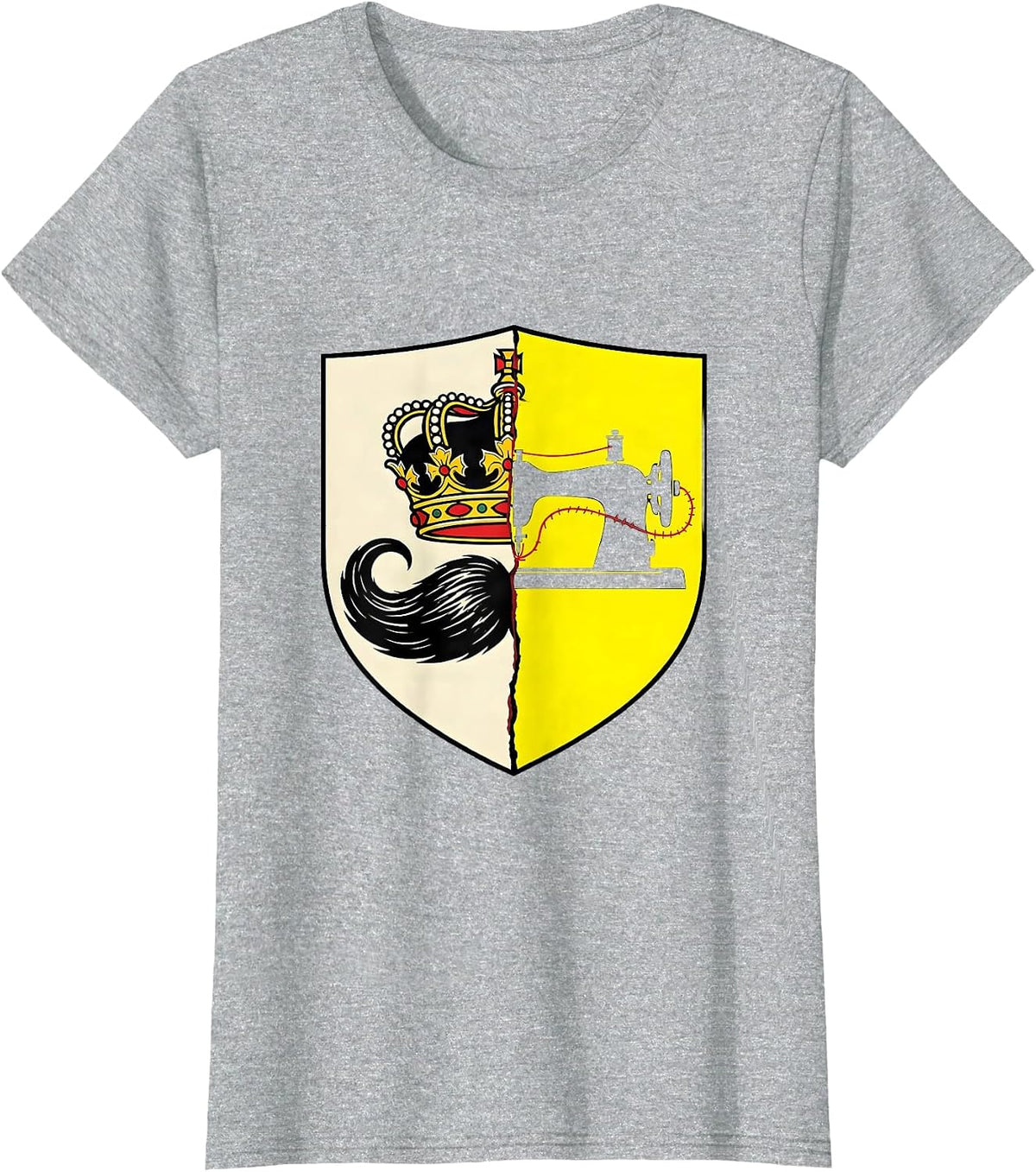 Sealed Shield Badge Stencil Graphic Daddy Meme Humor T-Shirt - Heather Grey