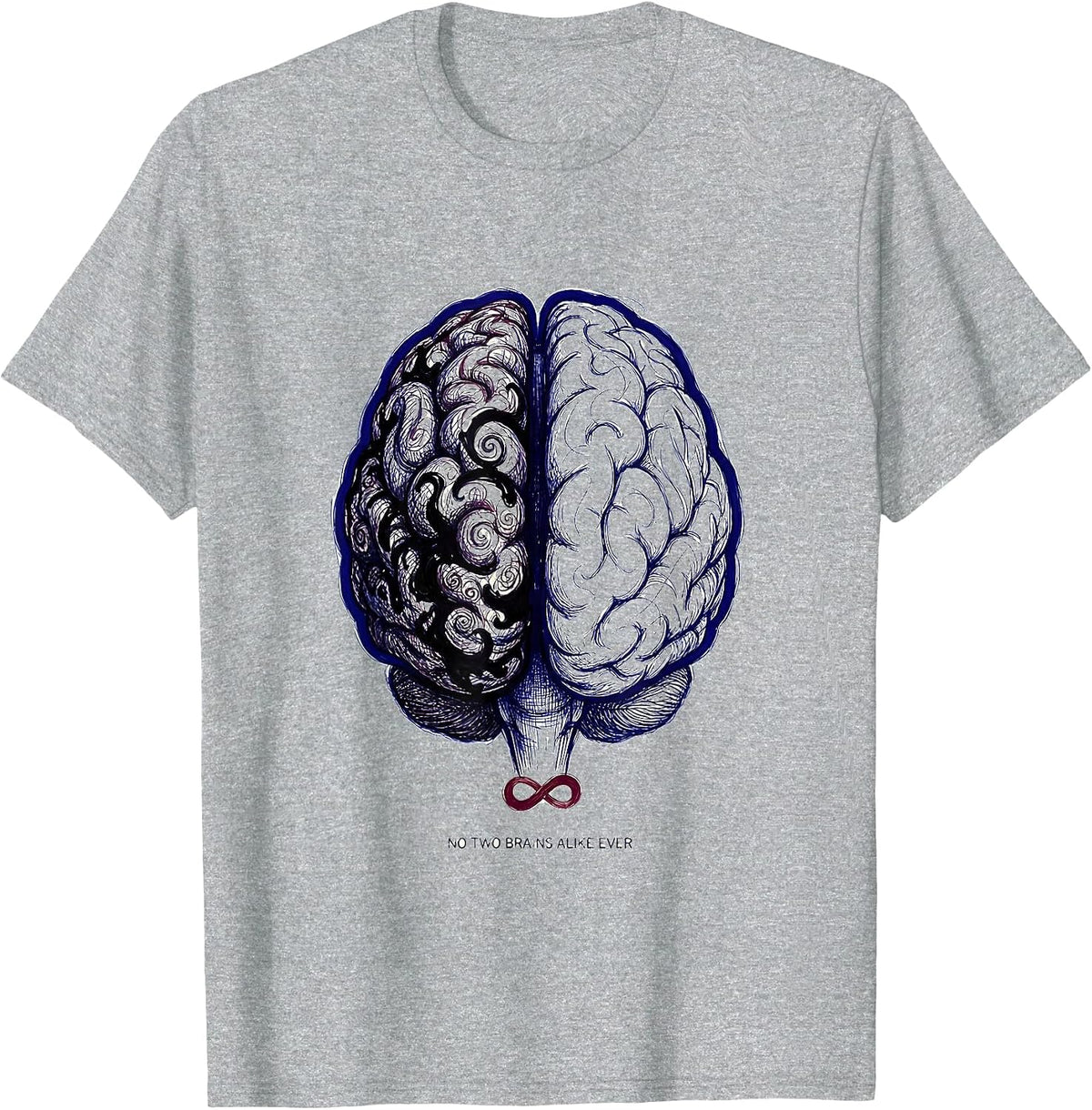 Men's No Two Brains Alike Autism Mom Design T-Shirt - Heather Grey