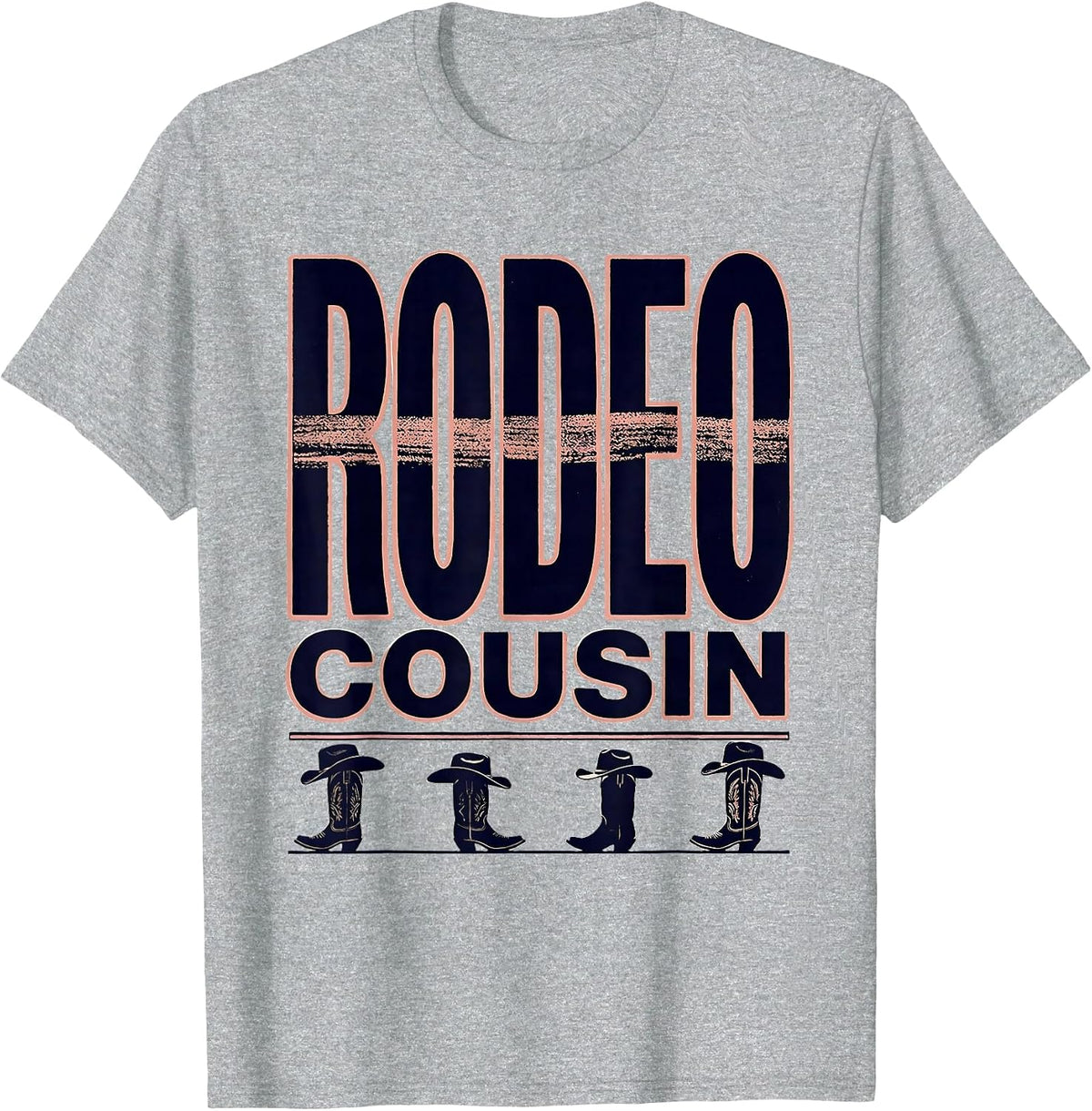 Men's Rodeo Cousin Pink Boots Coquette CowGirl Birthday Party T-Shirt - Heather Grey