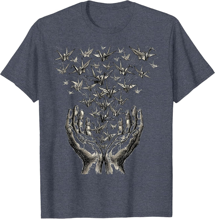 Special Education Teacher Paper Birds Illustration T-Shirt - Heather Blue