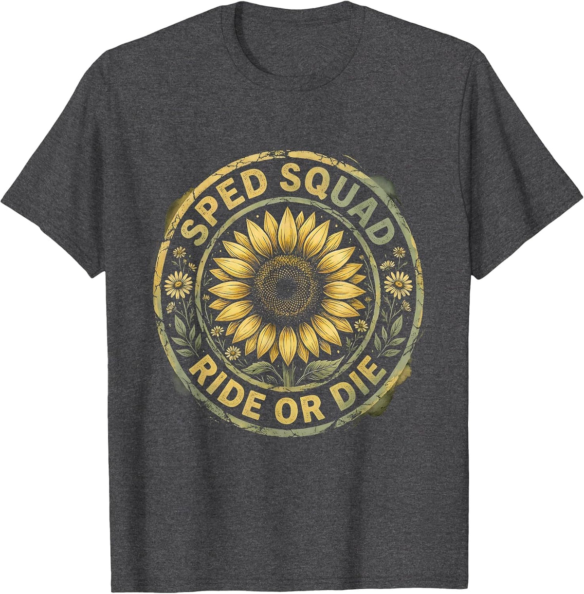 Men's Sped Squad Ride Or Die Special Ed Teacher T-Shirt - Dark Heather Grey