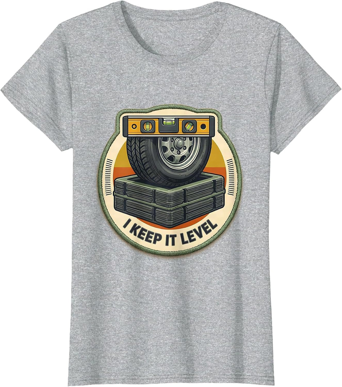I Keep It Level Funny RV Camping Trailer Hiker Humor T-Shirt - Heather Grey